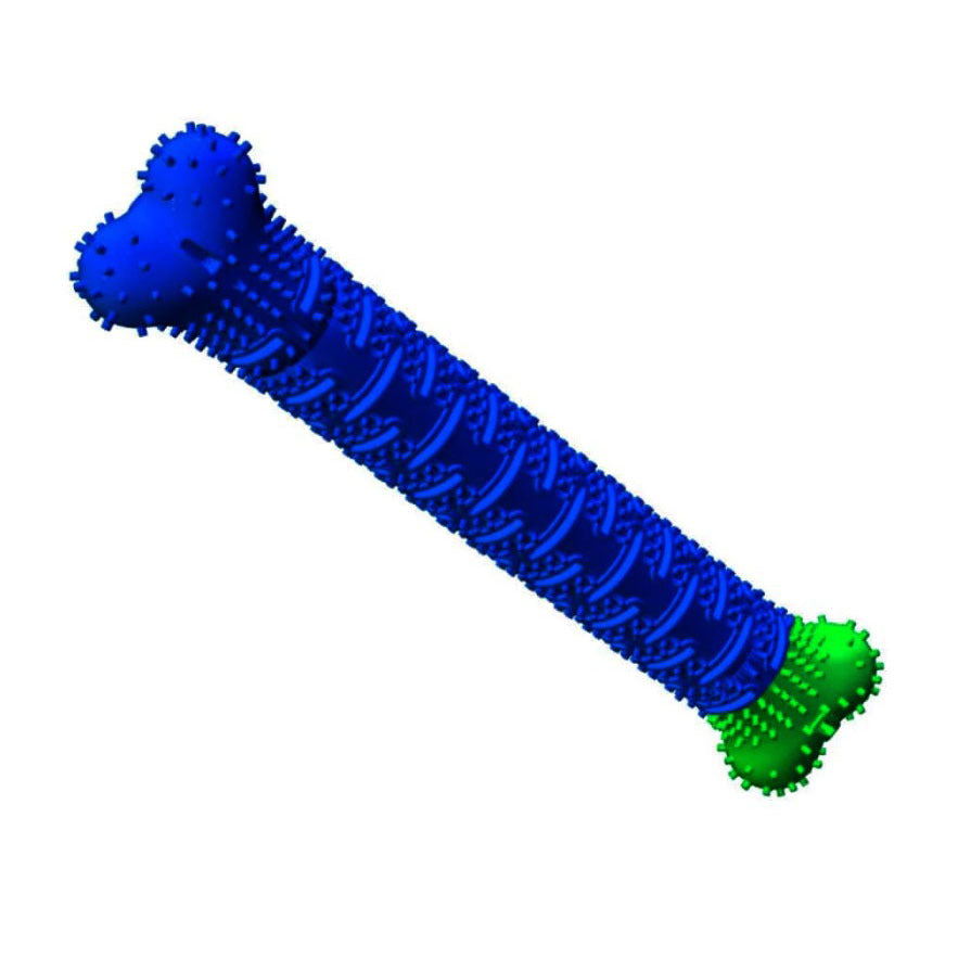 dog chewing tooth brush