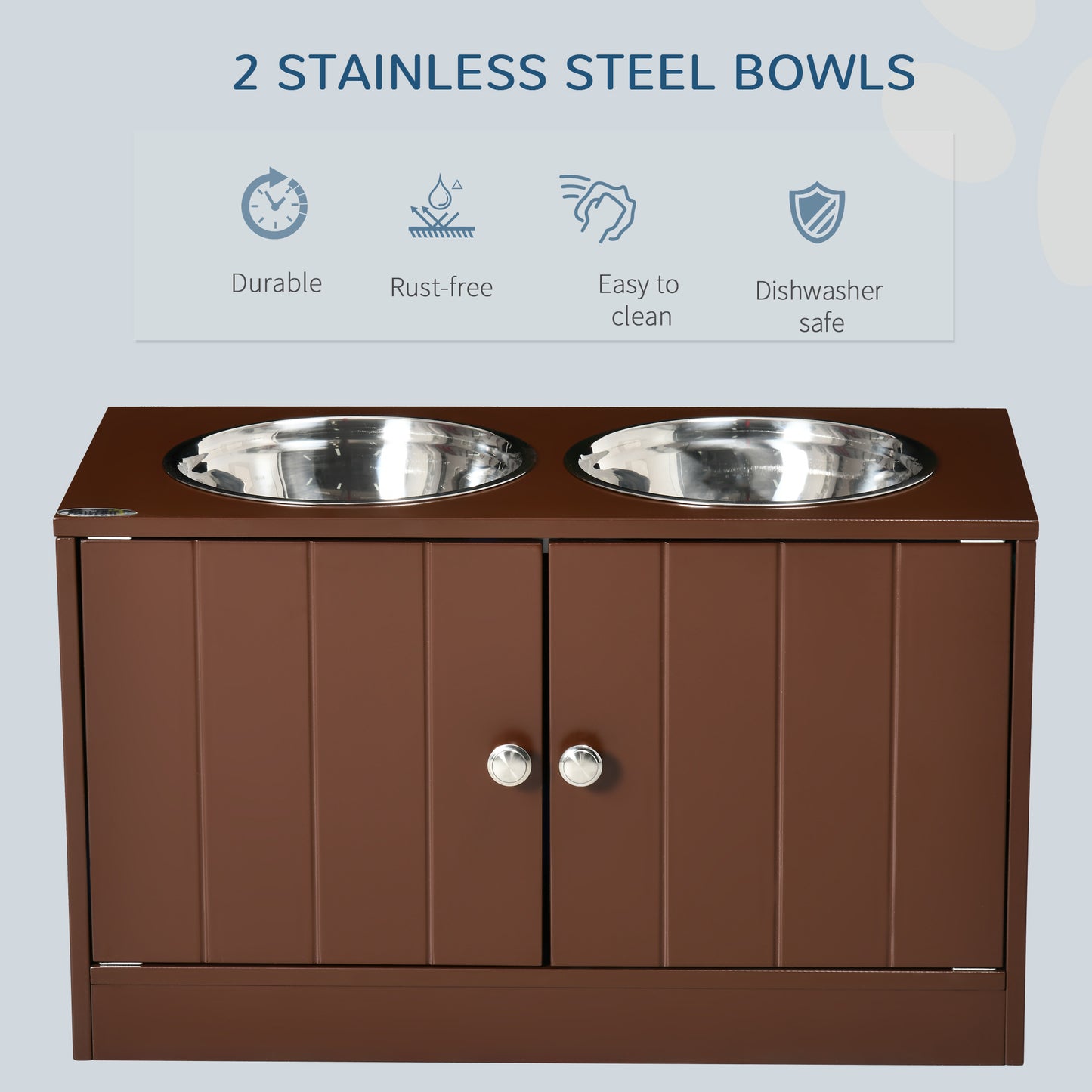 Elevated Dog Bowls With Storage Cabinet